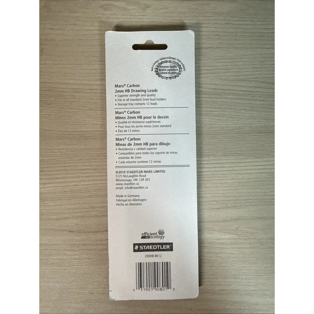 STAEDTLER‎ MARS CARBON 2mm HB DRAWING LEADS 12-PACK 200HB-BK12